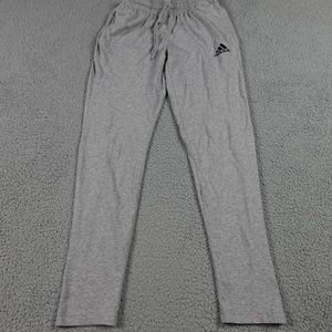 ADIDAS High Rise Skinny Sweatpants Womens Small Gray Drawstring Lightweight Run